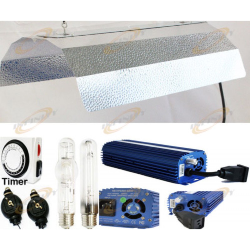Dimmable 400W Digital Ballast HPS MH Grow Light System Complete Hydroponic Kit